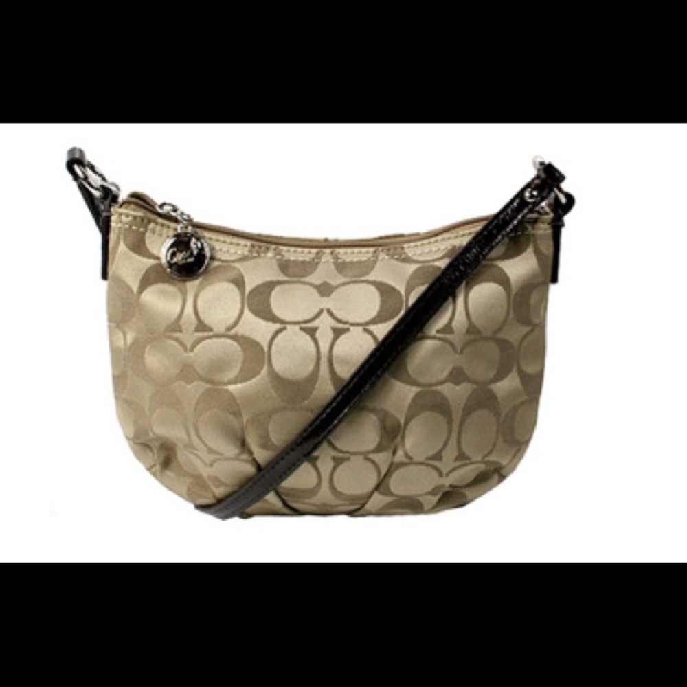 Coach Signature Sateen Pleated Swingback Purse